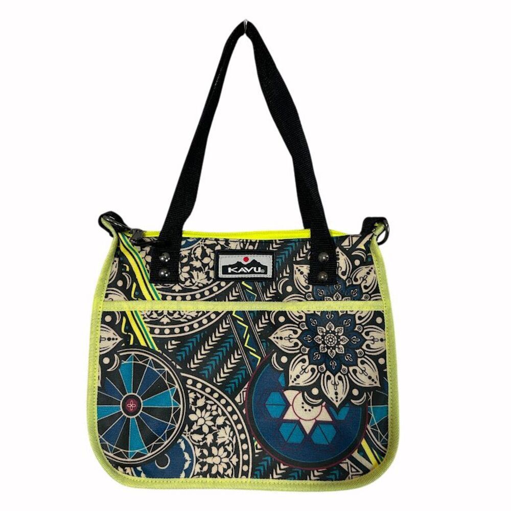 KAVU Pascale Crossbody Bag Purse Hodgepodge Abstract Multicolor Zipper Tote